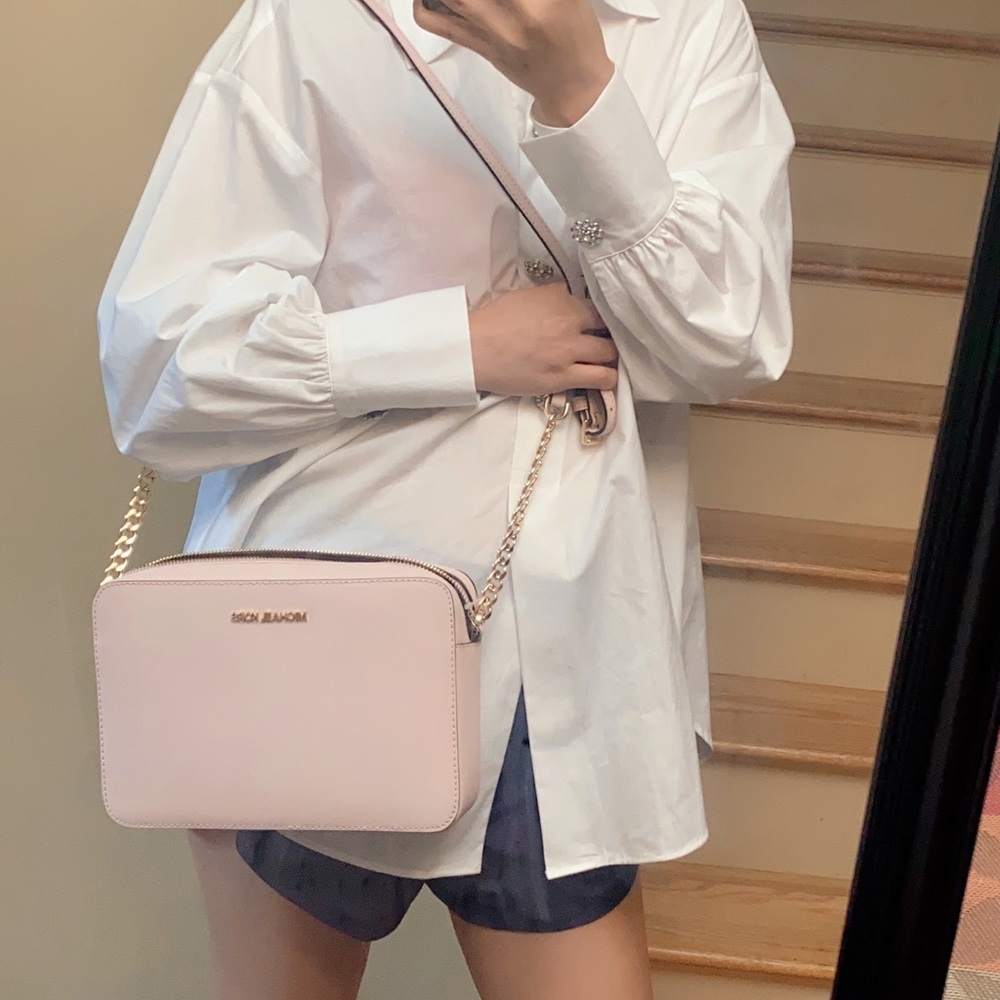 Michael Kors Jet set crossbody in blush pink - Picture 8 of 9